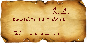 Koczián Lóránt névjegykártya